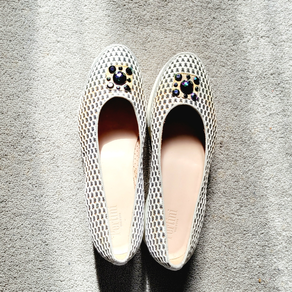 Pertini Silver Platform Shoes with Perforated Design Size EU 40 - Picture 2 of 12